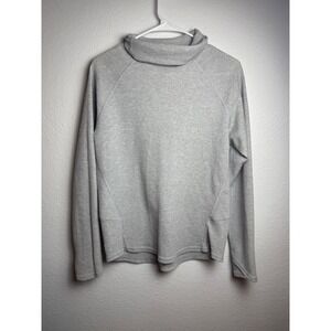 Kuhl Womens Waffle Knit Cowl Neck Pullover Gray Thumbhole Thermal Top Size M